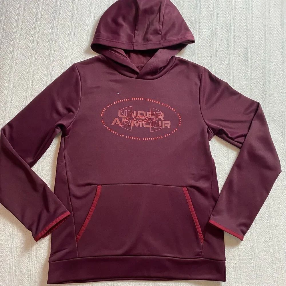 Under Armour Boys YMD Dark Maroon Mission Fleece Hoodie
